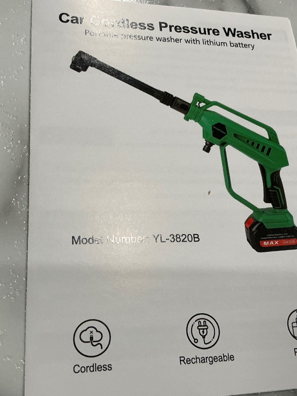 Cordless Pressure washer